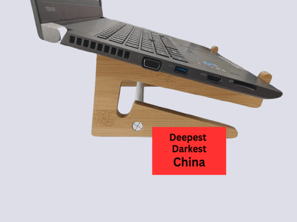 Side image of Pembrook Clip Laptop Stand box in operation