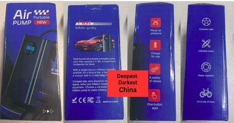 Box for the SCK619-3 portable air pump