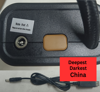 Top of the SCK619-3 portable air pump and USB cable